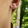 Gold Flake Boho Wood Resin Earrings
