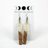 Gold Flake Boho Wood Resin Earrings - Image 2