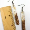 Gold Flake Boho Wood Resin Earrings - Image 3
