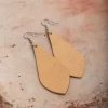 Boho Leather Drop Earrings - Image 2