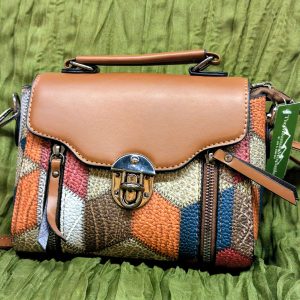 Retro Style Rhombus Pattern Crossbody Bag