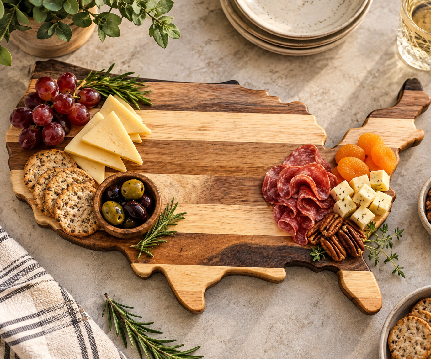 USA Wood Cutting & Serving Board | United States Shaped Board