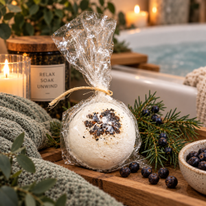 Juniper Berry Bath Bomb | Botanical Spa Bath Fizzy