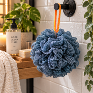 Blue Shower Loofah | Mesh Bath & Body Scrubber
