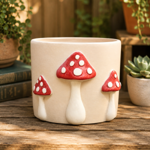 Ceramic Mushroom Planter | Cottagecore Succulent & Plant Pot