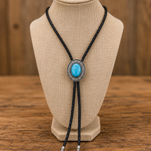 Western Turquoise-Style Bolo Tie | Southwestern Statement Jewelry