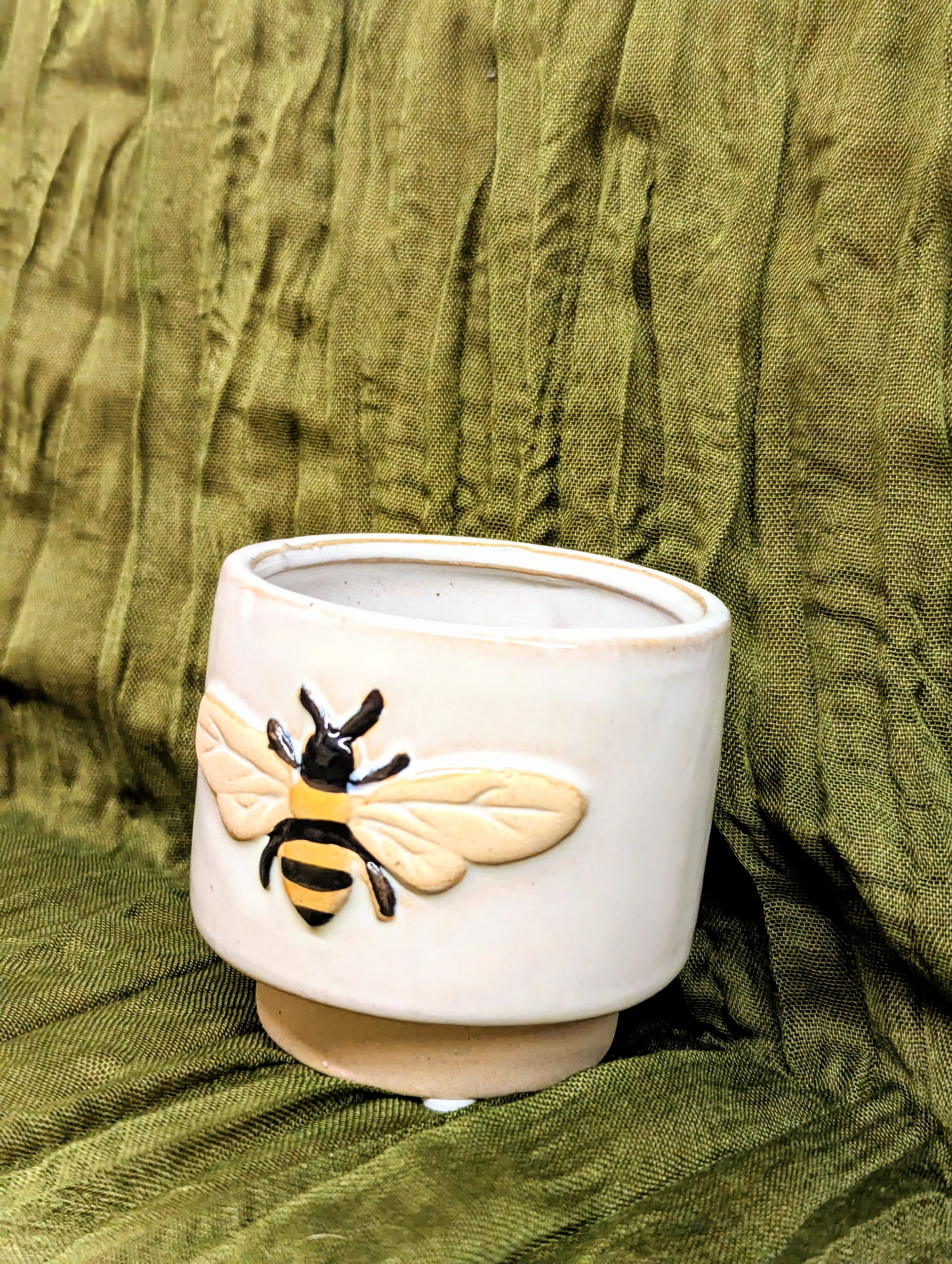 Small Ceramic Bee Planter | Cute Succulent & Plant Pot - Image 4