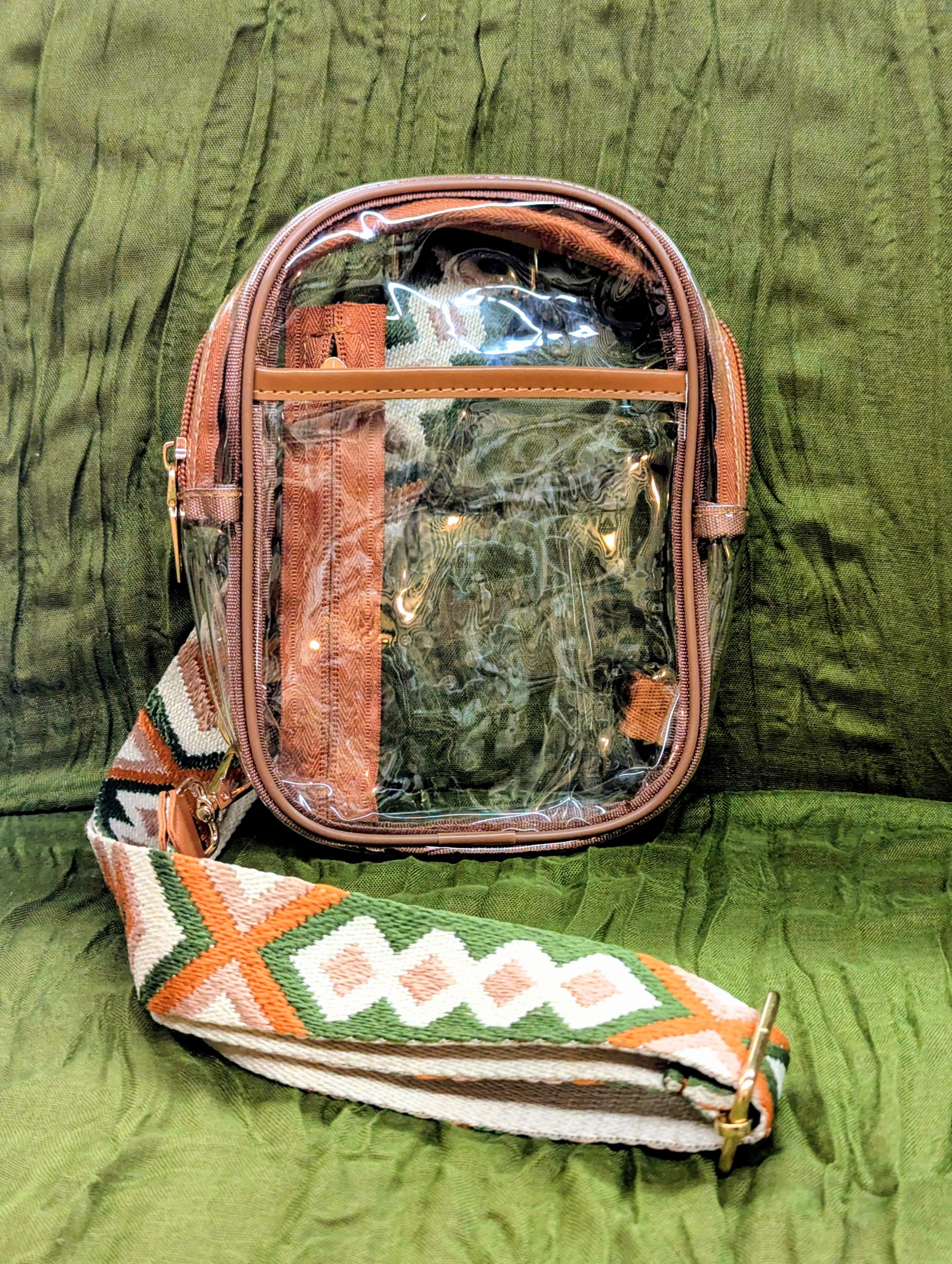 Boho Clear Concert Bag with Embroidered Strap | Clear Crossbody Bag - Image 3