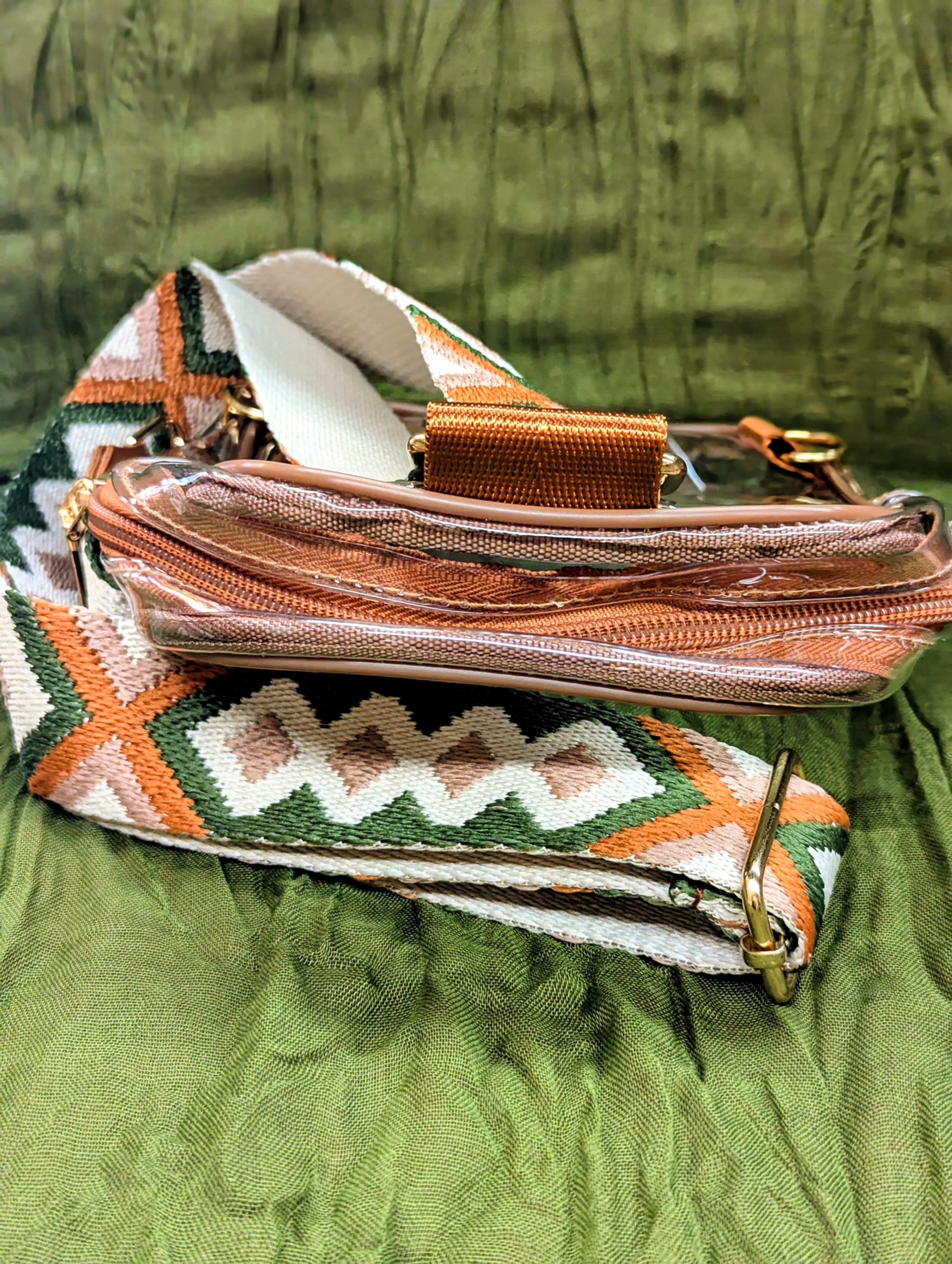 Boho Clear Concert Bag with Embroidered Strap | Clear Crossbody Bag - Image 4